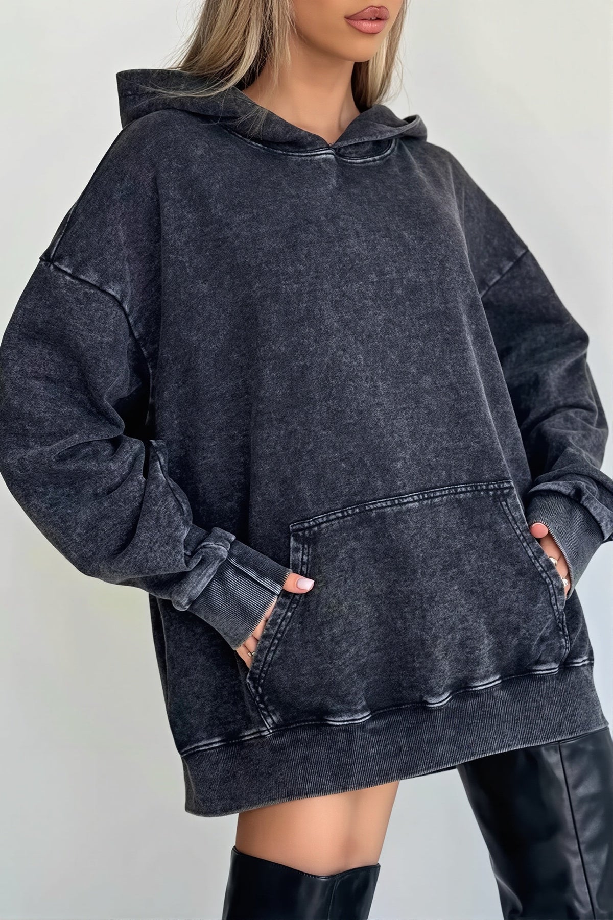 Washed Oversized Pullover Hoodie