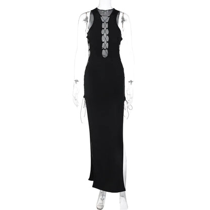 Pure Color Slim Party Streetwear Y2K Midi Dresses