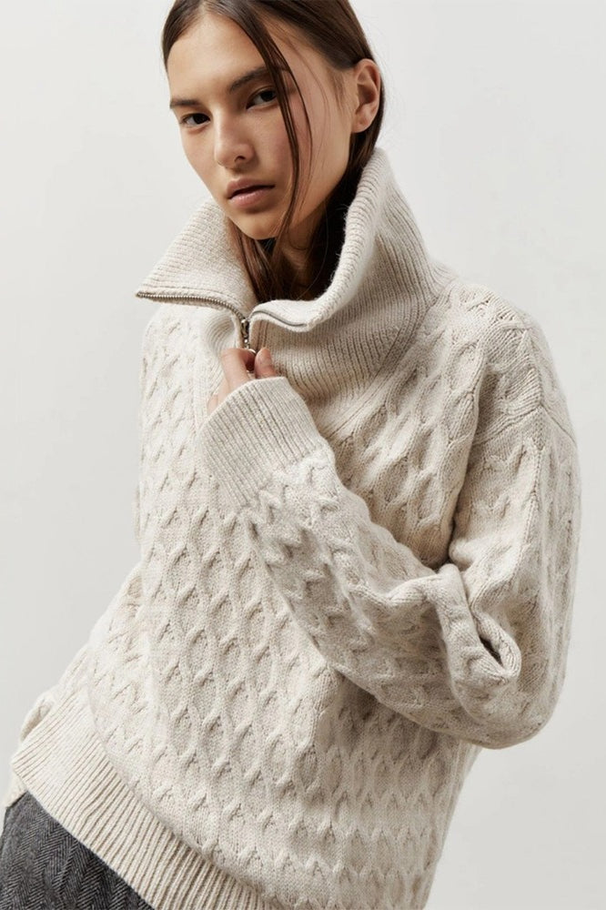 Chunky Knit Half Zip Sweater