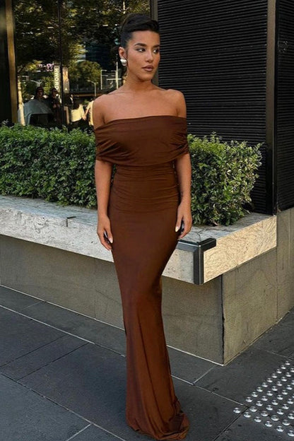 One Shoulder Backless Bodycon Formal Dress