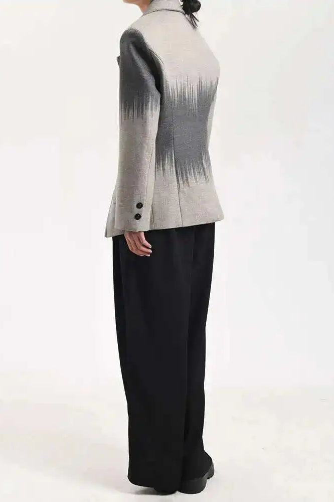 Irregular Button Woolen Blazer