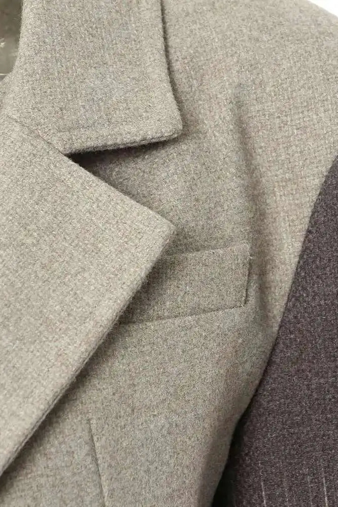 Irregular Button Woolen Blazer