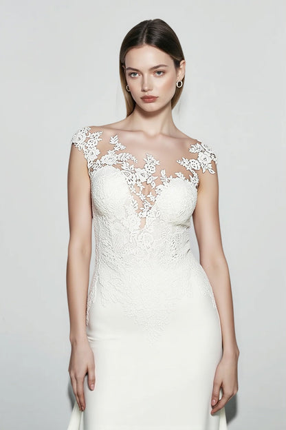 2024 Cap Sleeve Applique Sheath Bohemian Lace Dress