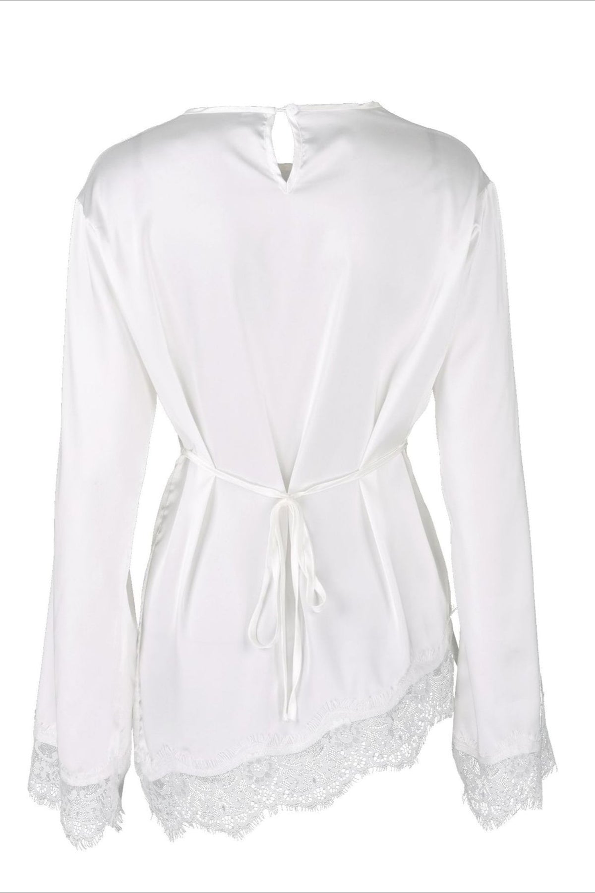 Lace Panel Solid Casual Blouse