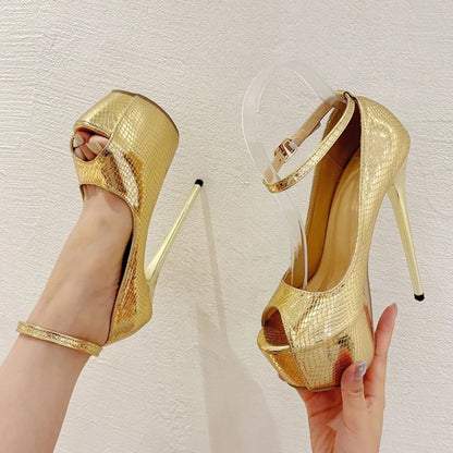 Sleek Peep Toe Extreme High Heel Wedding Banquet High Heel