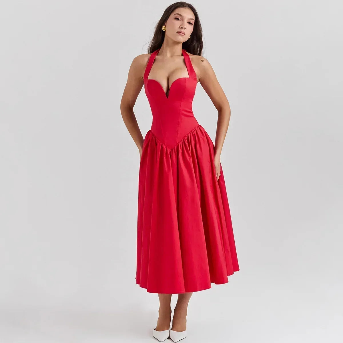 Elegant Fit and Flare Casual Sexy Party Dress