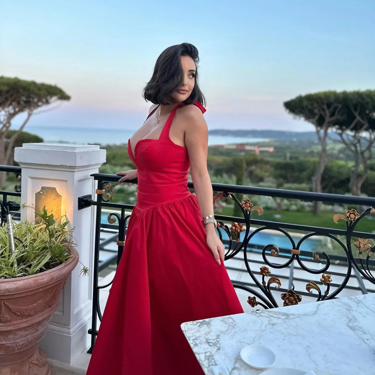 Elegant Fit and Flare Casual Sexy Party Dress