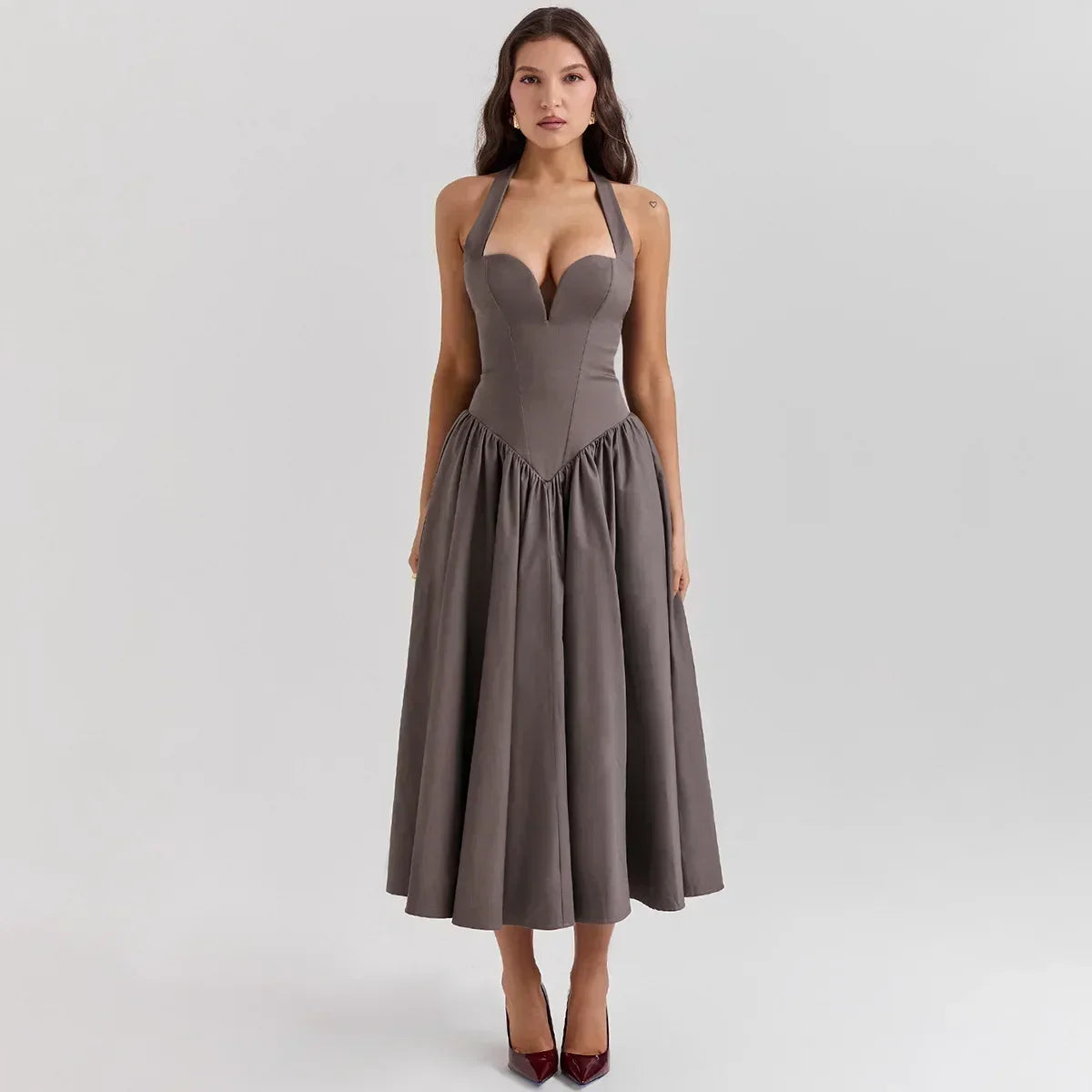 Elegant Fit and Flare Casual Sexy Party Dress