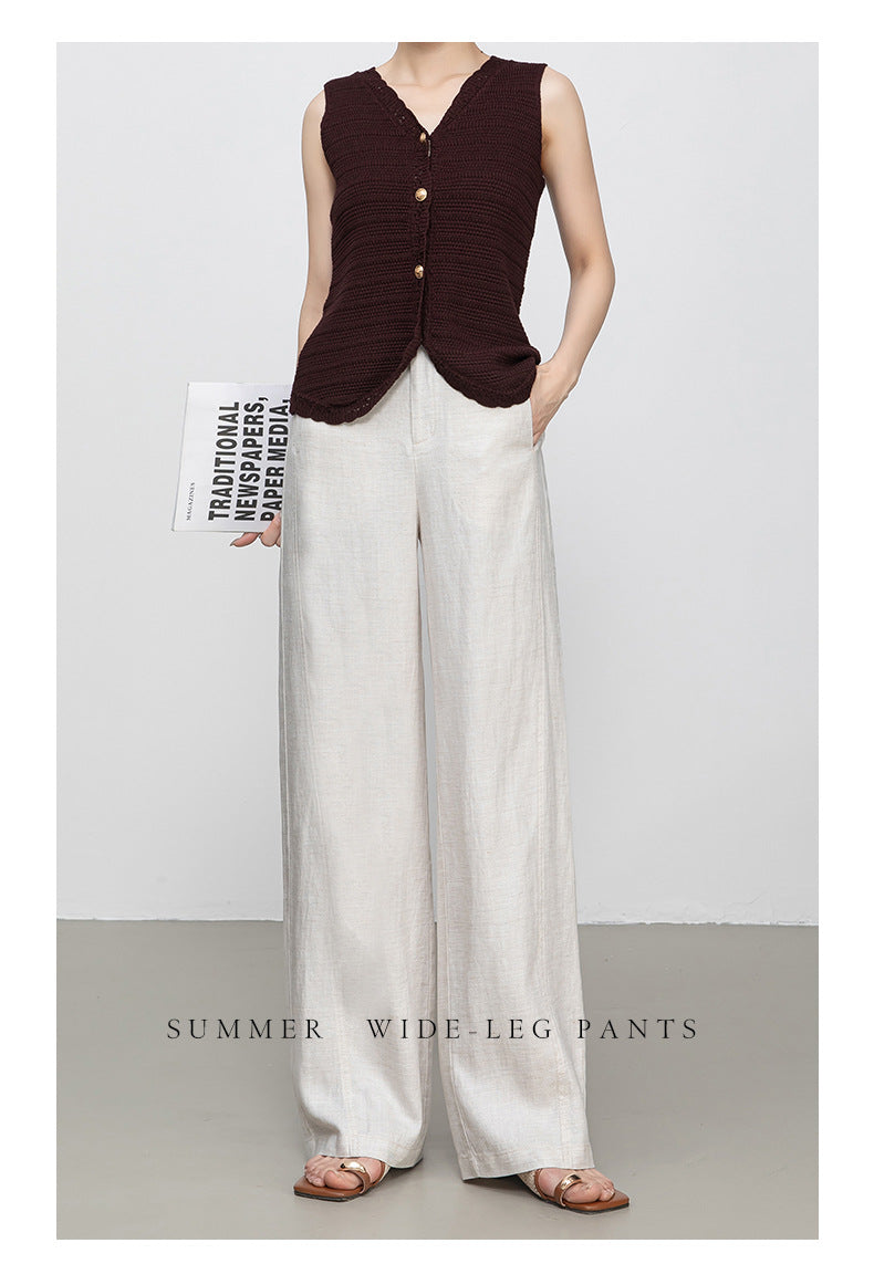 Wide leg linen pants with natural summer drape