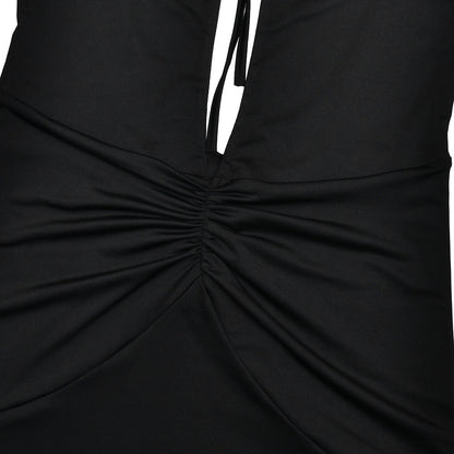Tank Strap Keyhole Cutout Ruched Bodycon Maxi Dress