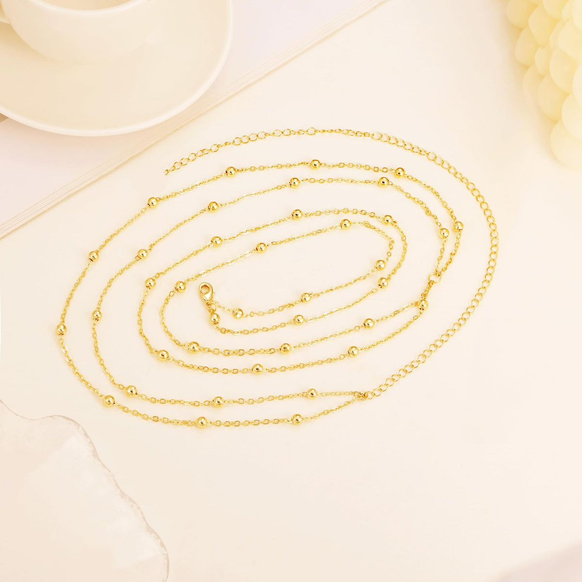 Non-fading Beaded Double Layer Waist Body Chain