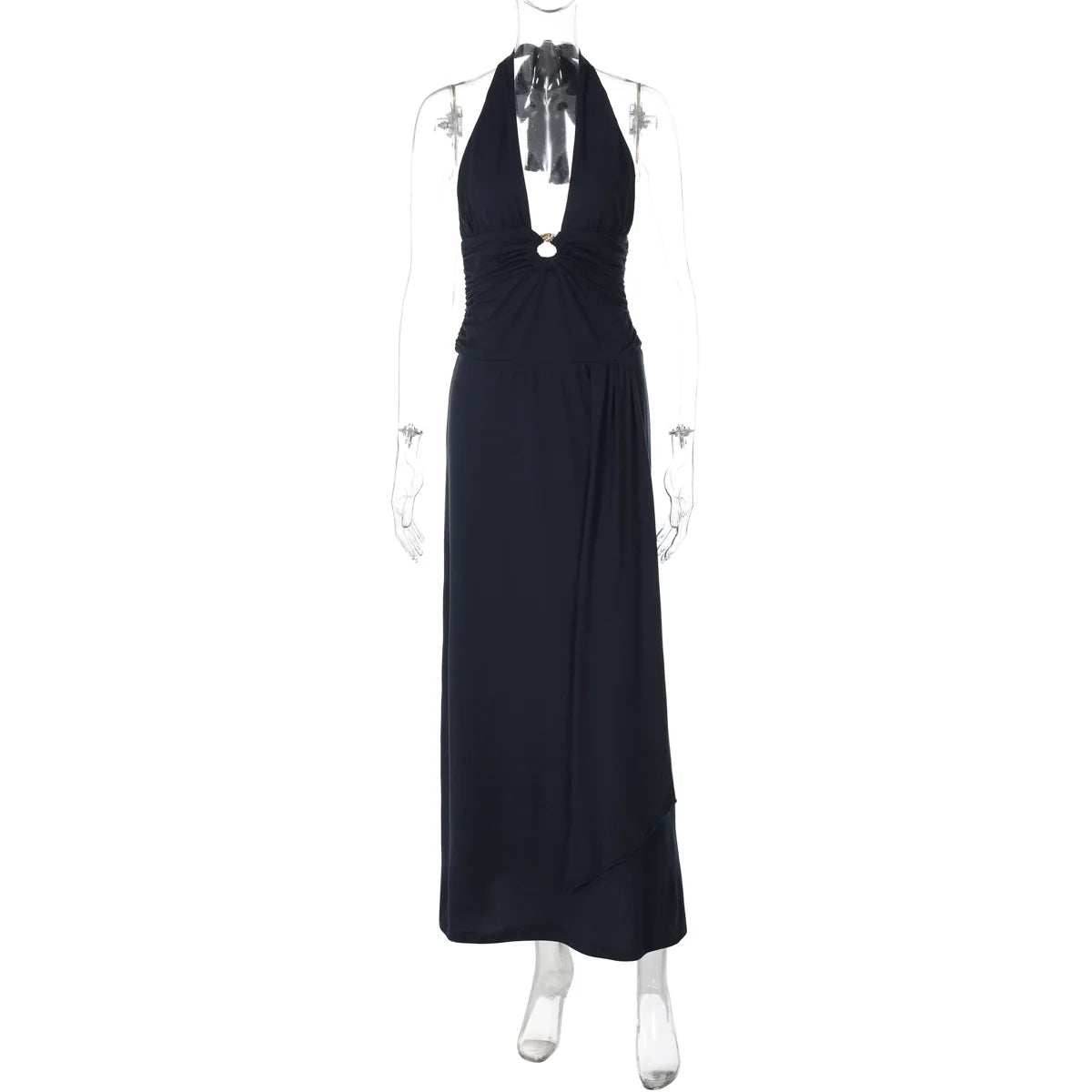 Asra Halter Pleated Maxi Dress