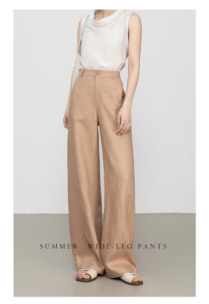 Wide leg linen pants with natural summer drape