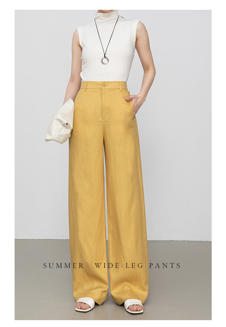 Wide leg linen pants with natural summer drape