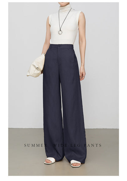 Wide leg linen pants with natural summer drape