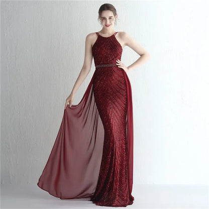 Green Off Shoulder Tassel Sequin Evening Dress Sexy Cross Back Party Dress