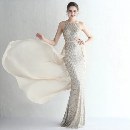 Green Off Shoulder Tassel Sequin Evening Dress Sexy Cross Back Party Dress