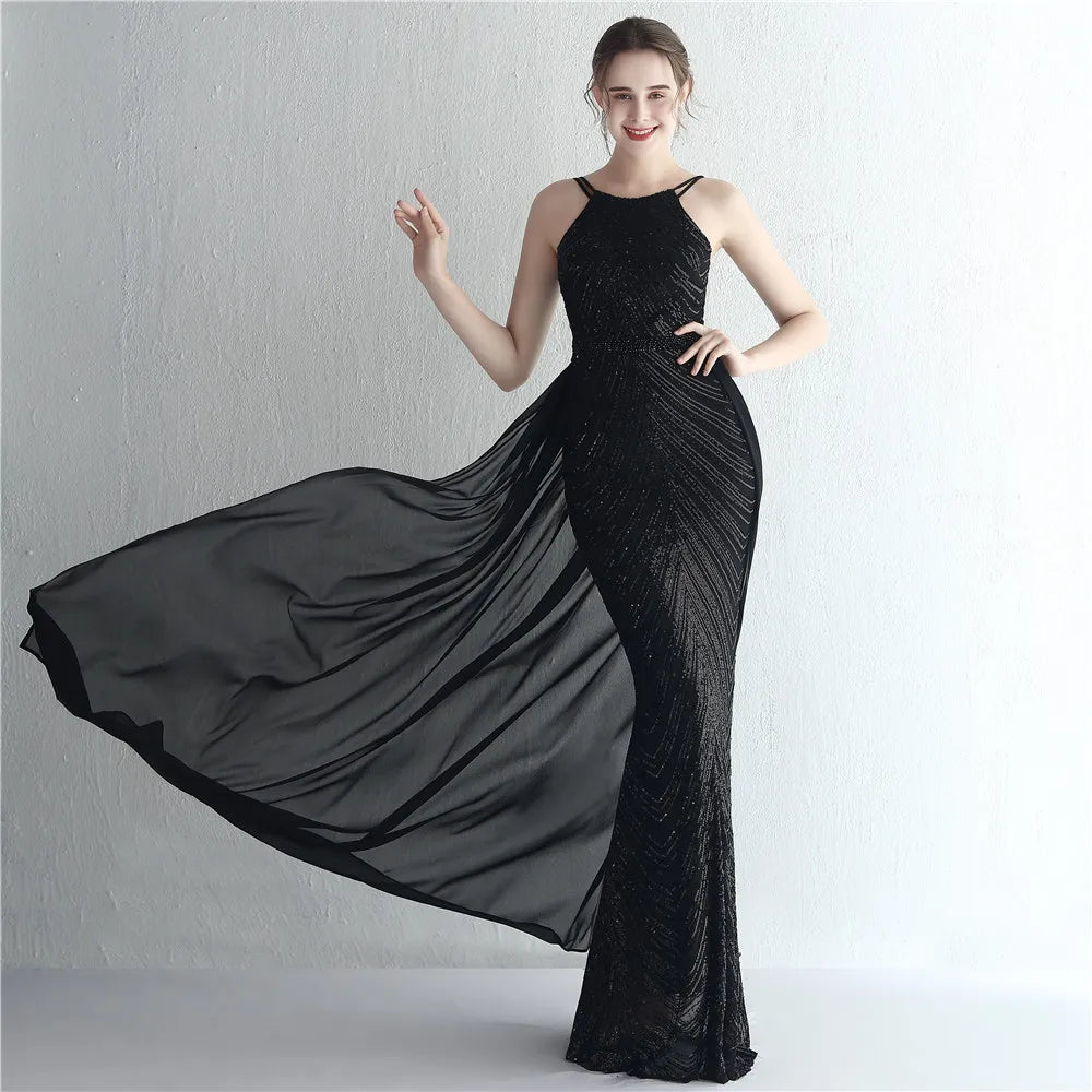 Green Off Shoulder Tassel Sequin Evening Dress Sexy Cross Back Party Dress
