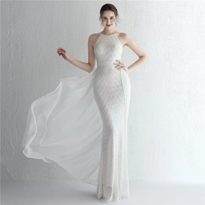 Green Off Shoulder Tassel Sequin Evening Dress Sexy Cross Back Party Dress