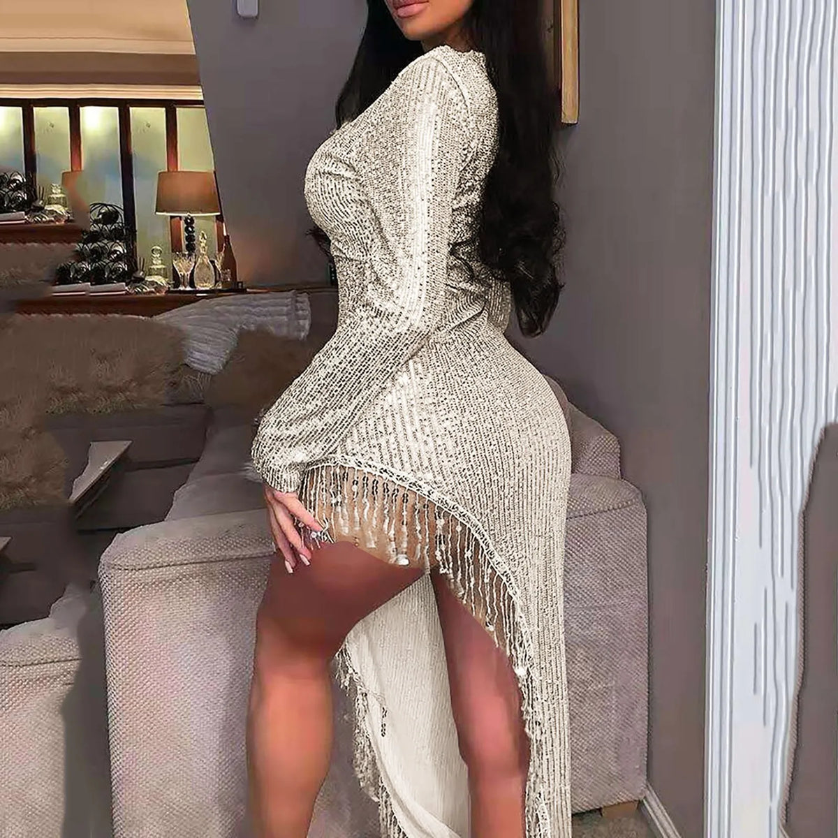 Sexy Asymmetrical Dress Womens Gown Cocktail Bodycon Party Night Party Dress