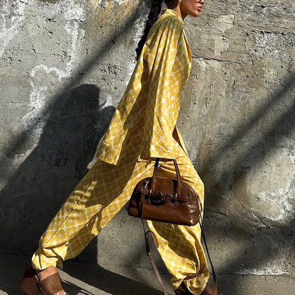 Yellow daisy print commuter co ord set