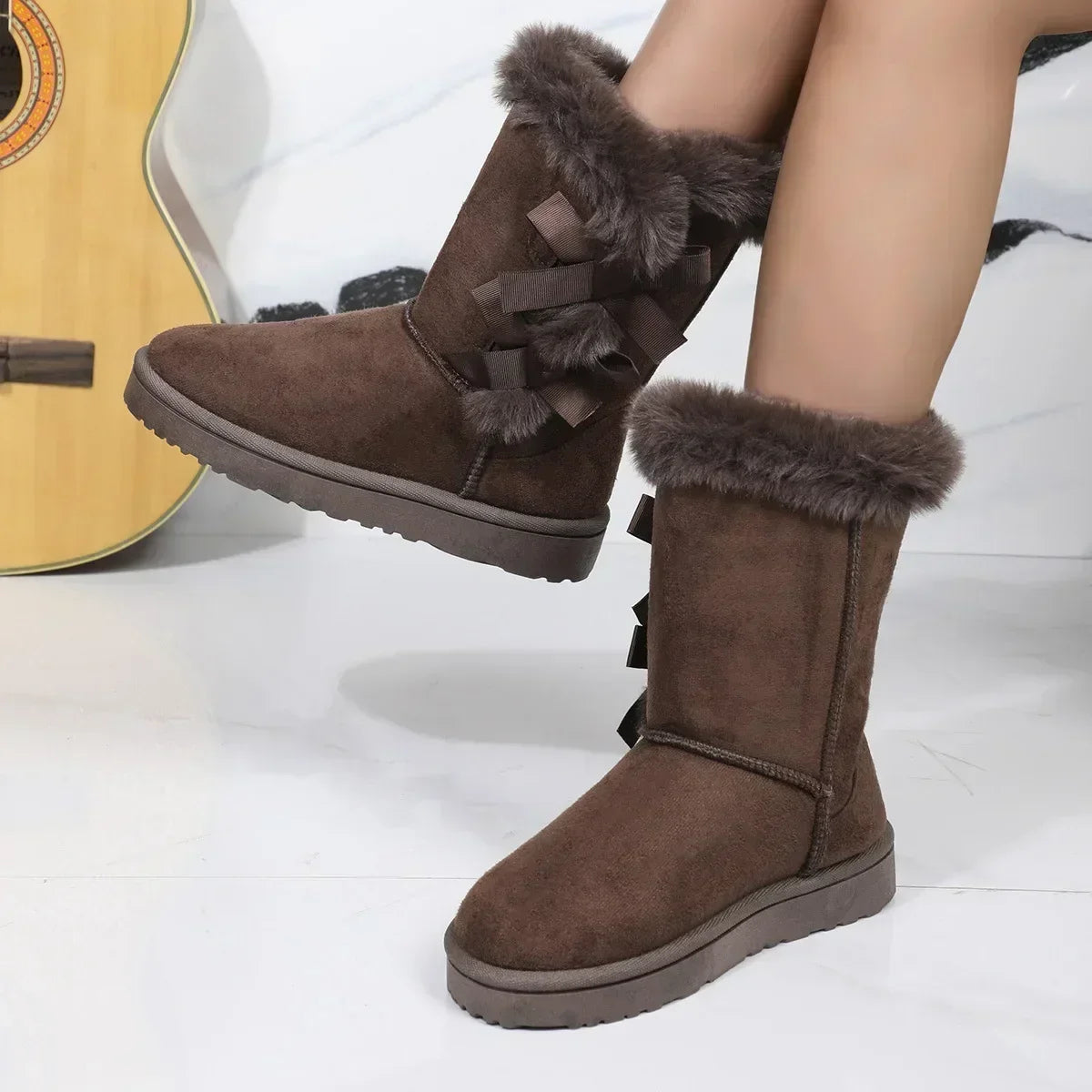 Winter Boots Fur Women's Snow Boots Low-top Warm Fur Shoes Men's and Women's Winter Short Boots Super Mini Outer Wear Non-sli