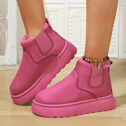 Winter Boots Women New Rubber Thick Sole Ankle Boots for Outdoor Elevated Comfort Warm Walking Cotton Shoes Fashion Snow Boot