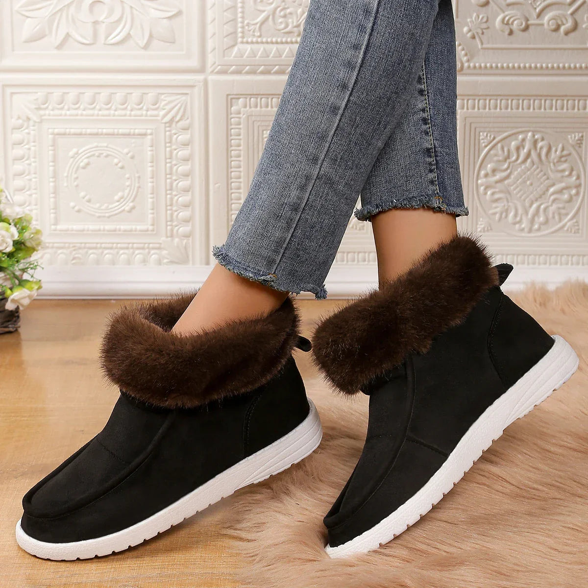 Women Boots Winter New Thickening Plush Warm Snow Boots Women Plus Size Comfortable Soft Cotton Shoes for Women Botas De Muje