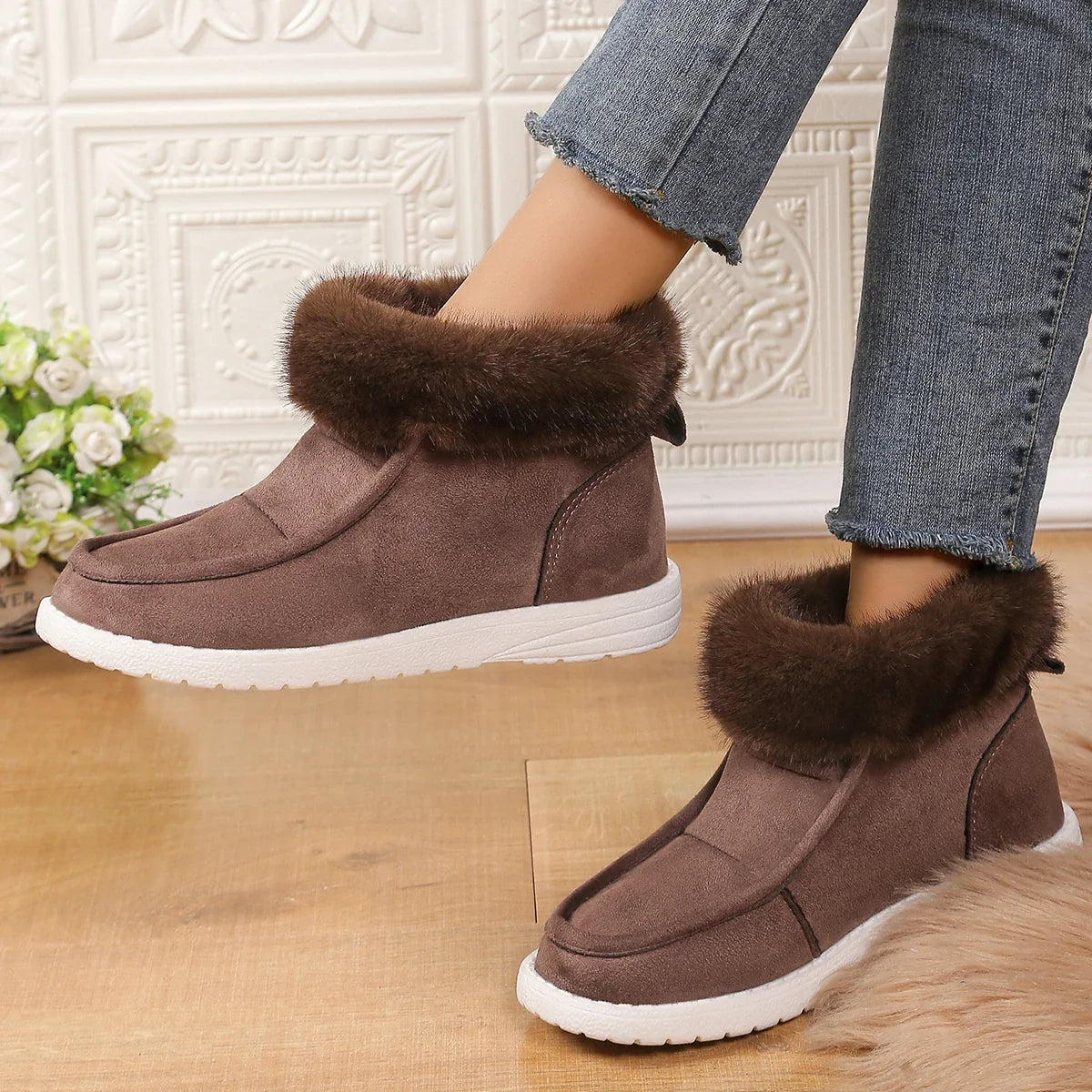 Women Boots Winter New Thickening Plush Warm Snow Boots Women Plus Size Comfortable Soft Cotton Shoes for Women Botas De Muje