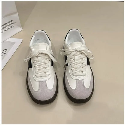 Women Leather Outdoor Walking Sneakers Casual Fashion Sports Platform Vulcanized Shoes Woman White Flats Ladies Tennis Traine