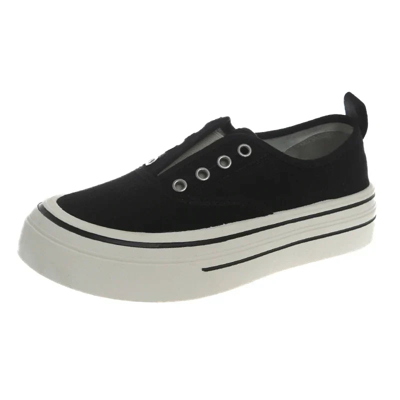 Women Outdoor Walking Canvas Shoes New Fashion Jogging Sneakers Slip-on Woman Vulcanized Flat Casual Loafers Ladies Zapatilla