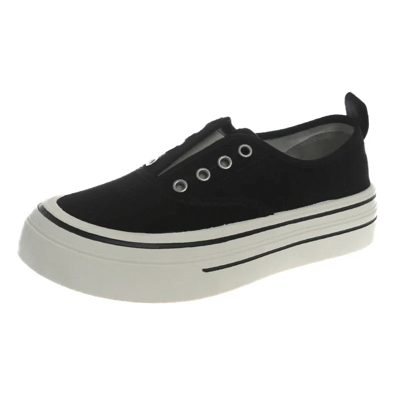 Women Outdoor Walking Canvas Shoes New Fashion Jogging Sneakers Slip-on Woman Vulcanized Flat Casual Loafers Ladies Zapatilla