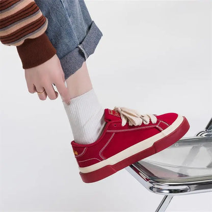 Women Summer Autumn Thick Soled Raised Canvas Shoes Breathable Versatile Student Sport Flats Sneakers Outdoor Trainers Footwe
