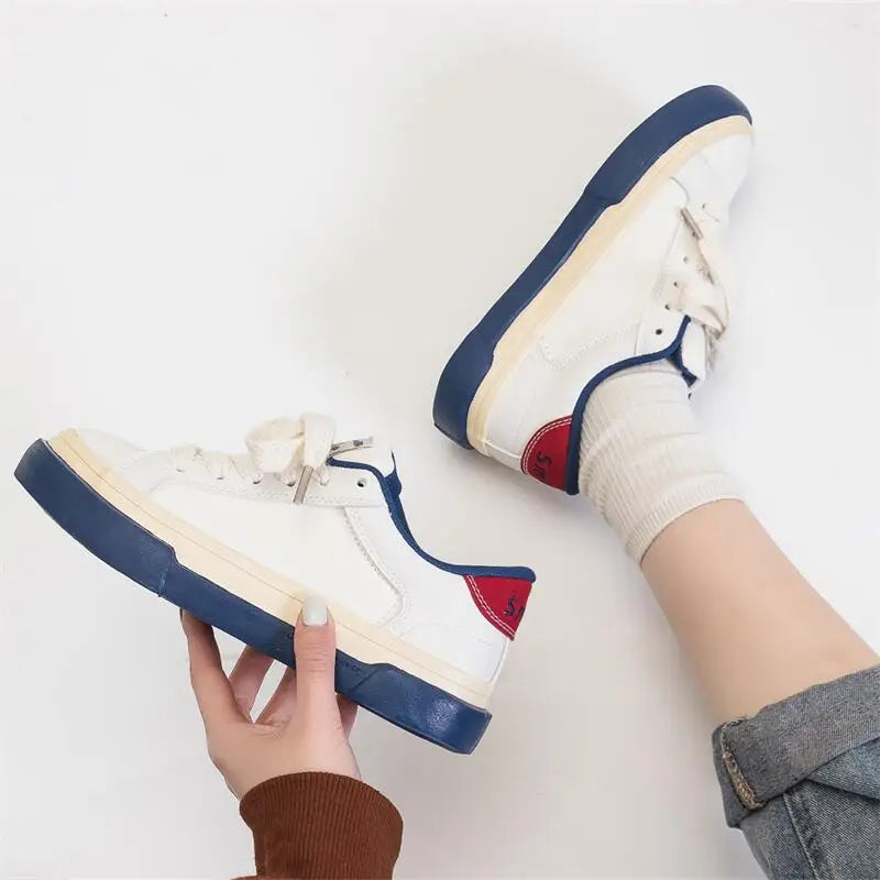 Women Summer Autumn Thick Soled Raised Canvas Shoes Breathable Versatile Student Sport Flats Sneakers Outdoor Trainers Footwe