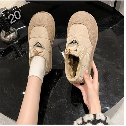 Women's Walking Shoes Snow Boots Outdoor Casual Loafers Winter New Fashion Thick Soft Soled Anti Ski Plush Warm Cotton Bootie