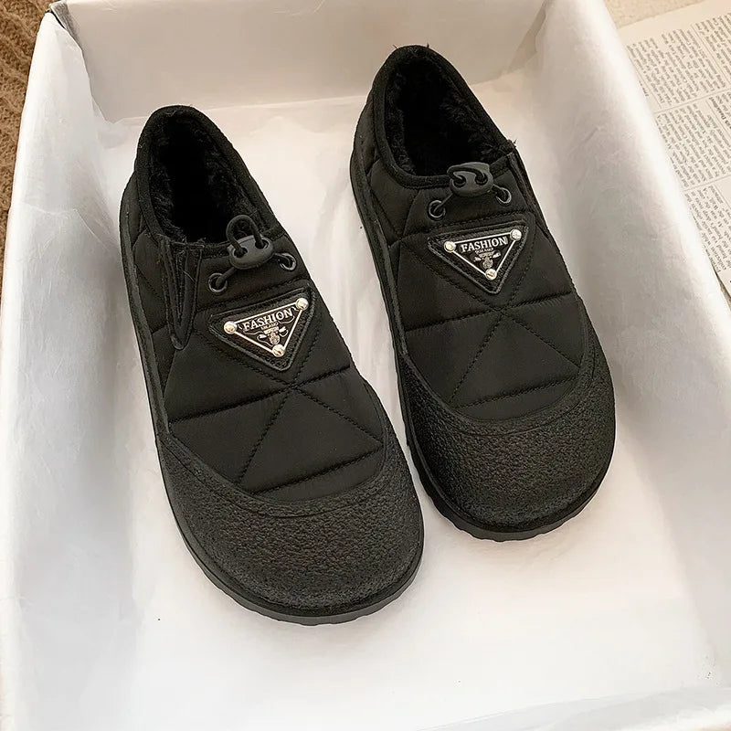 Women's Walking Shoes Snow Boots Outdoor Casual Loafers Winter New Fashion Thick Soft Soled Anti Ski Plush Warm Cotton Bootie