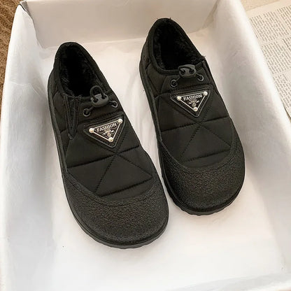 Women's Walking Shoes Snow Boots Outdoor Casual Loafers Winter New Fashion Thick Soft Soled Anti Ski Plush Warm Cotton Bootie