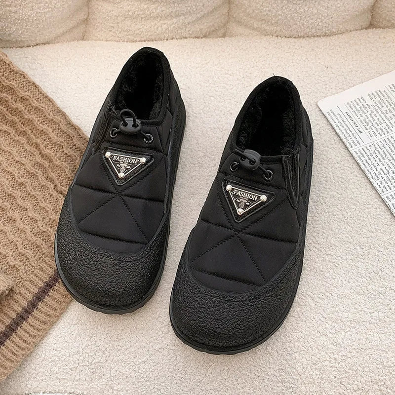 Women's Walking Shoes Snow Boots Outdoor Casual Loafers Winter New Fashion Thick Soft Soled Anti Ski Plush Warm Cotton Bootie