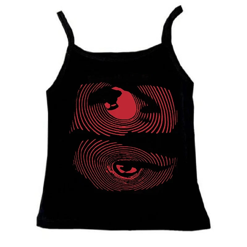Y2k Gothic Graphic Letter Print Casual Grunge 90s Streetwear Slim Crop Top