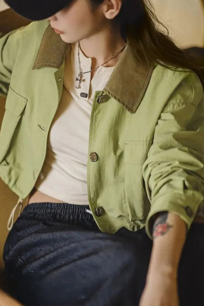 Corduroy Patchwork Safari Jacket