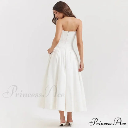 Adriana Midi A-Line Charming Strapless Corset Dress