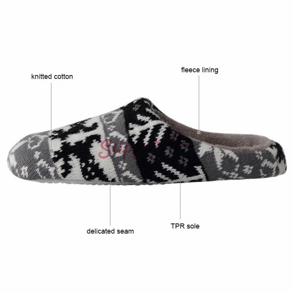 Cotton Knitted Slippers for Adults and Kids Pom Pom Scuff Slippers