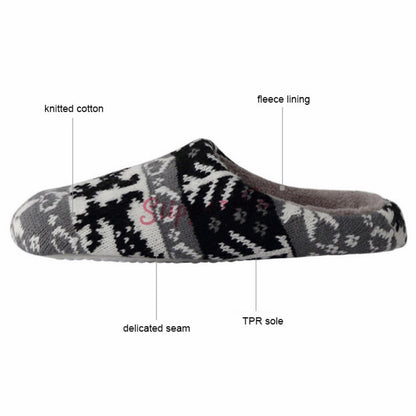 Cotton Knitted Slippers for Adults and Kids Pom Pom Scuff Slippers