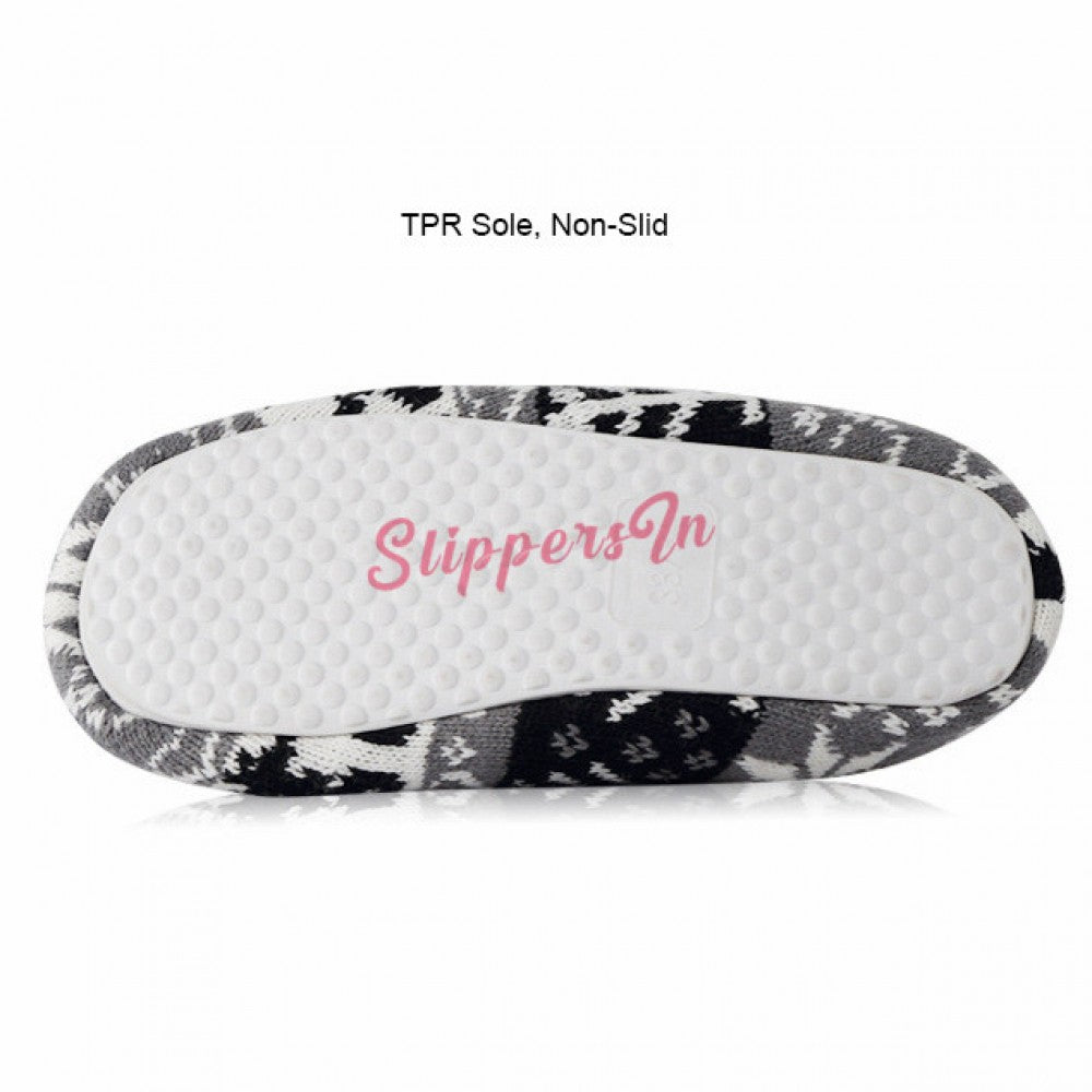 Cotton Knitted Slippers for Adults and Kids Pom Pom Scuff Slippers