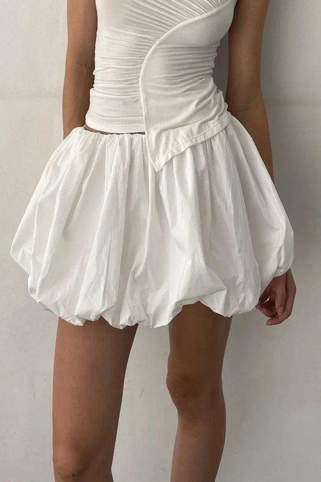 Bubble Hem Mini Skirt