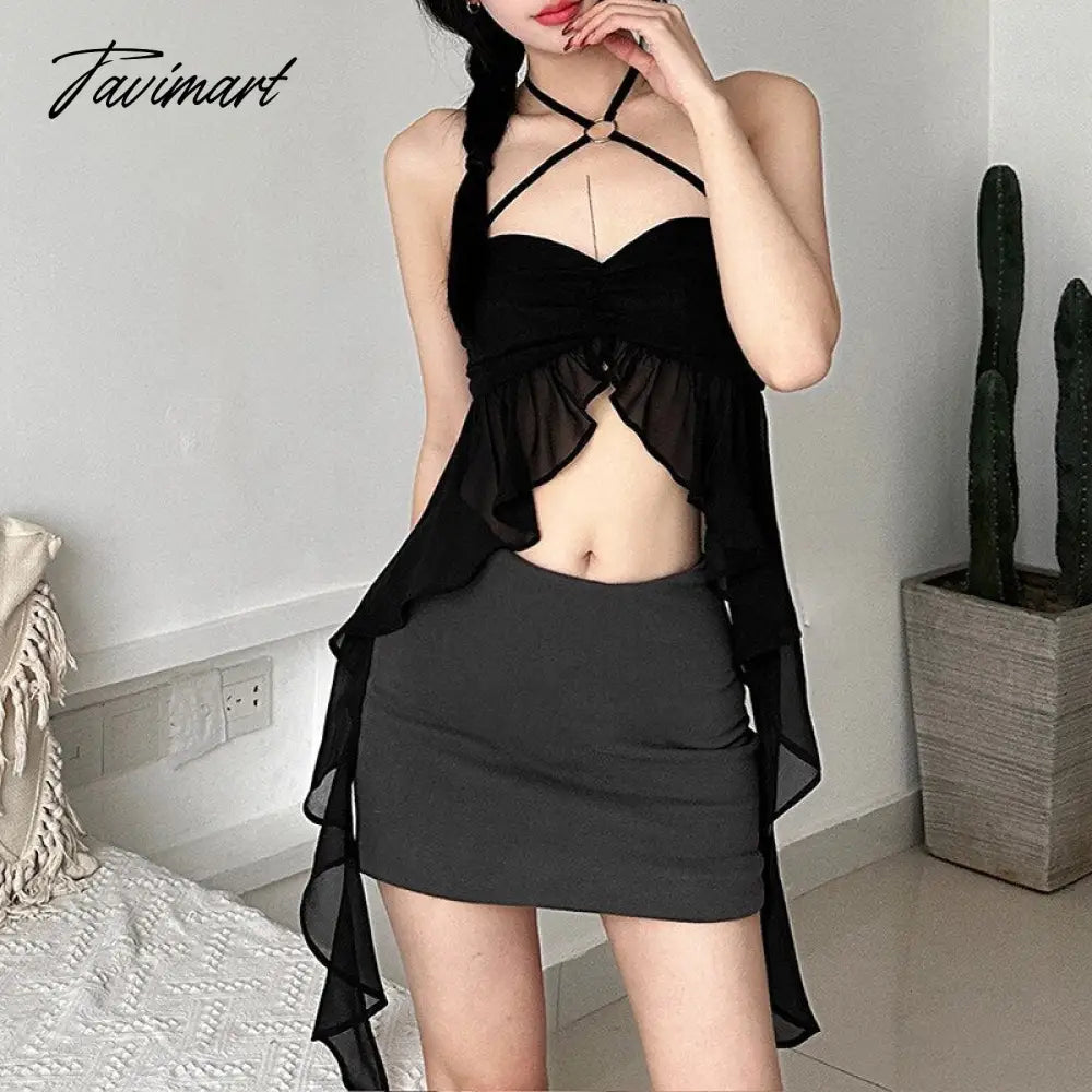 Backless Sling Women Hot Girl Sexy Blue Streetwear Y2K Tops Summer Fashion Woman Corset Wrap Chest Tops