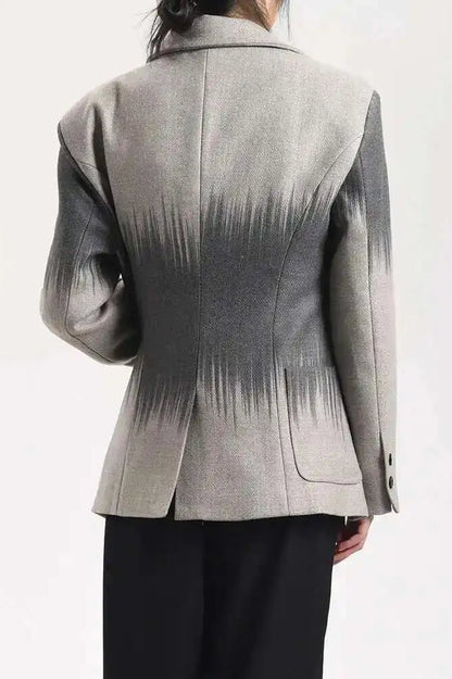 Irregular Button Woolen Blazer