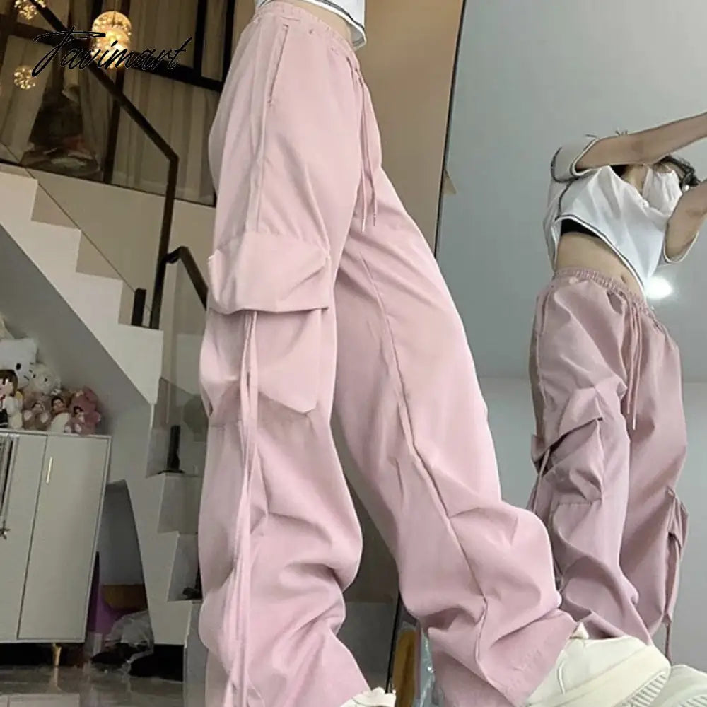 Causal Baggy Cargo Pants High Waist Y2K Big Pockets Streetwear Student Trousers Loose Fall Korean Solid Female Pants