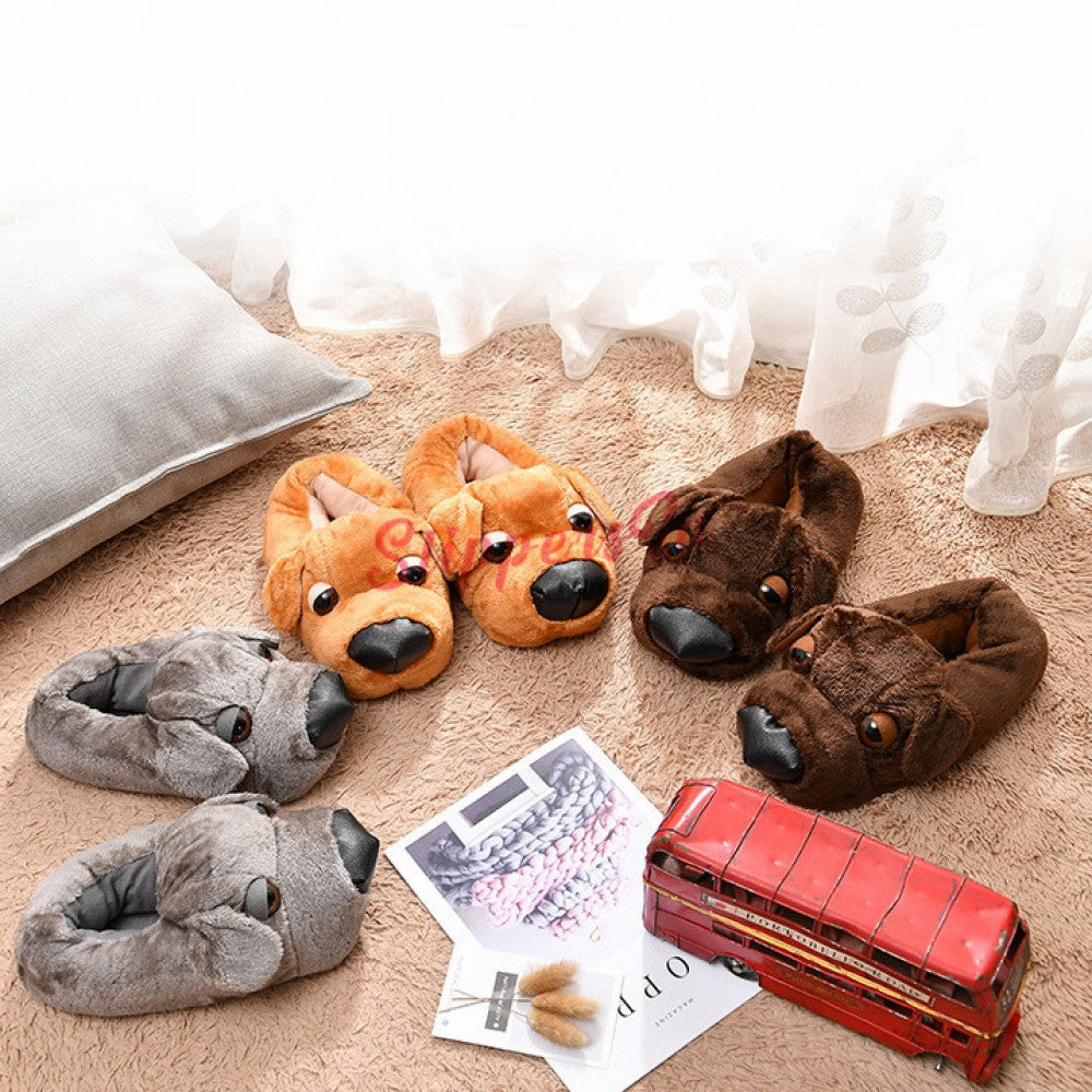 Cute Dog Slippers for Adults Fuzzy Animal Slipper Shoes