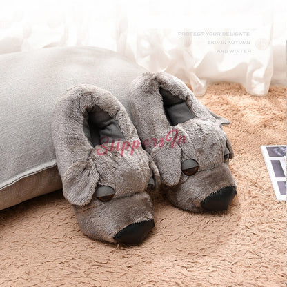 Cute Dog Slippers for Adults Fuzzy Animal Slipper Shoes